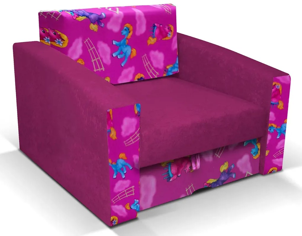 Fioletowy fotel z funkcją spania w kucyki S9-W04