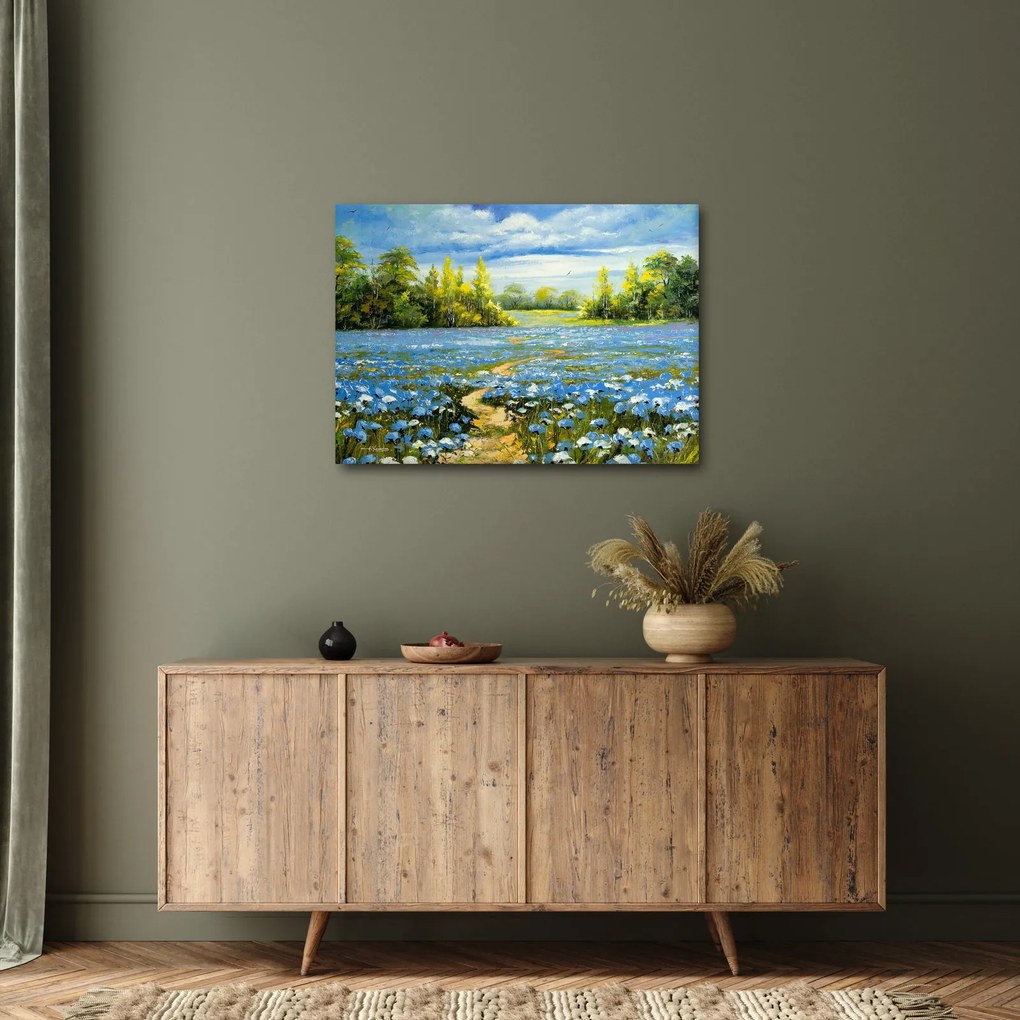 Obraz - Ścieżka w polu, obraz olejny (70x50 cm)