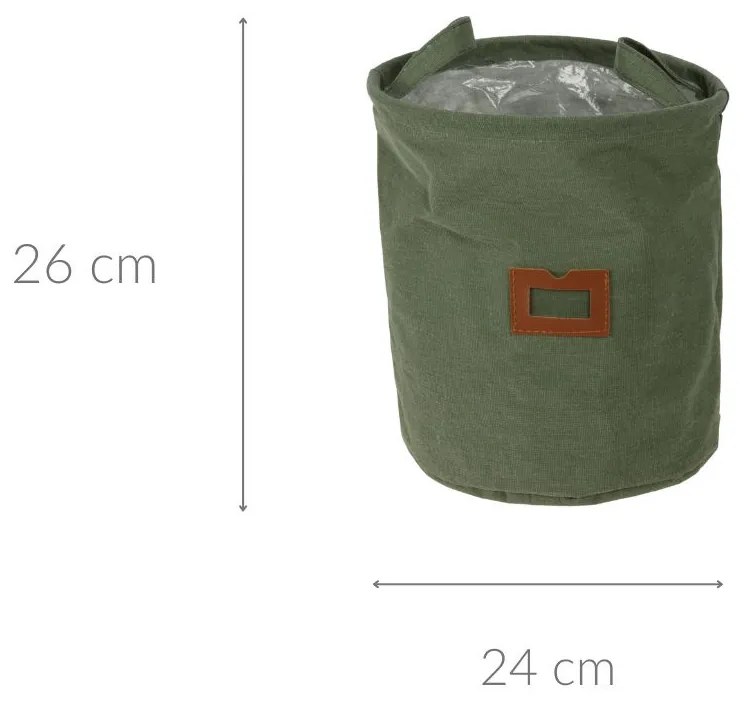 Kosz materiałowy z okienkiem oraz uchwytami, Ø 24 cm
