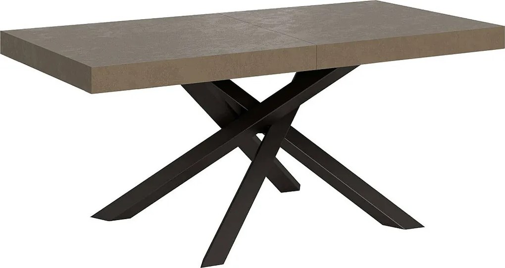 Stół rozkładany 160/264x90 cm Volantis szaro-beżowy nogi antracytowe