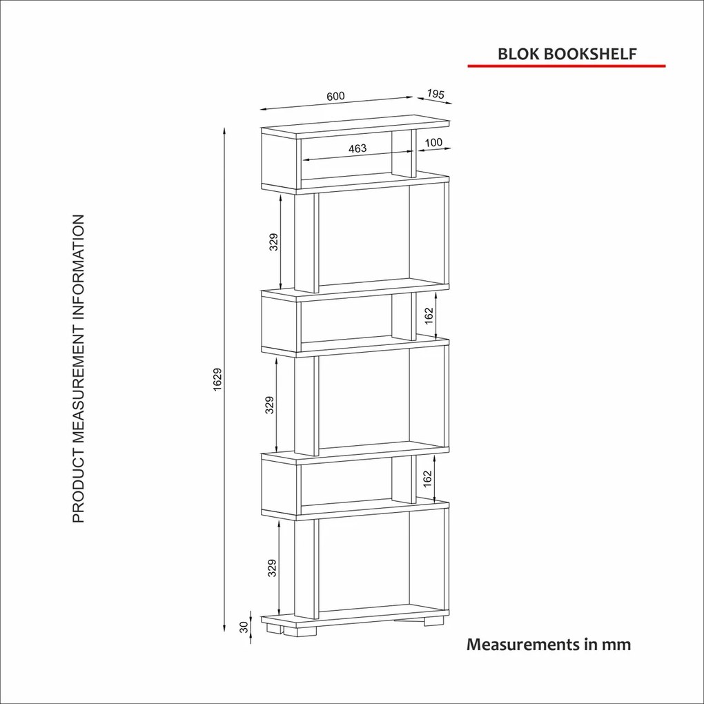 Blok biblioteczny Orzech Biały