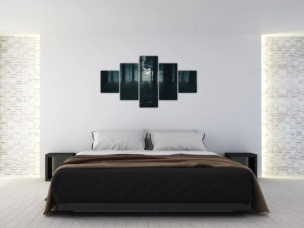 Obraz - Paproć w świetle księżyca (125x70 cm)