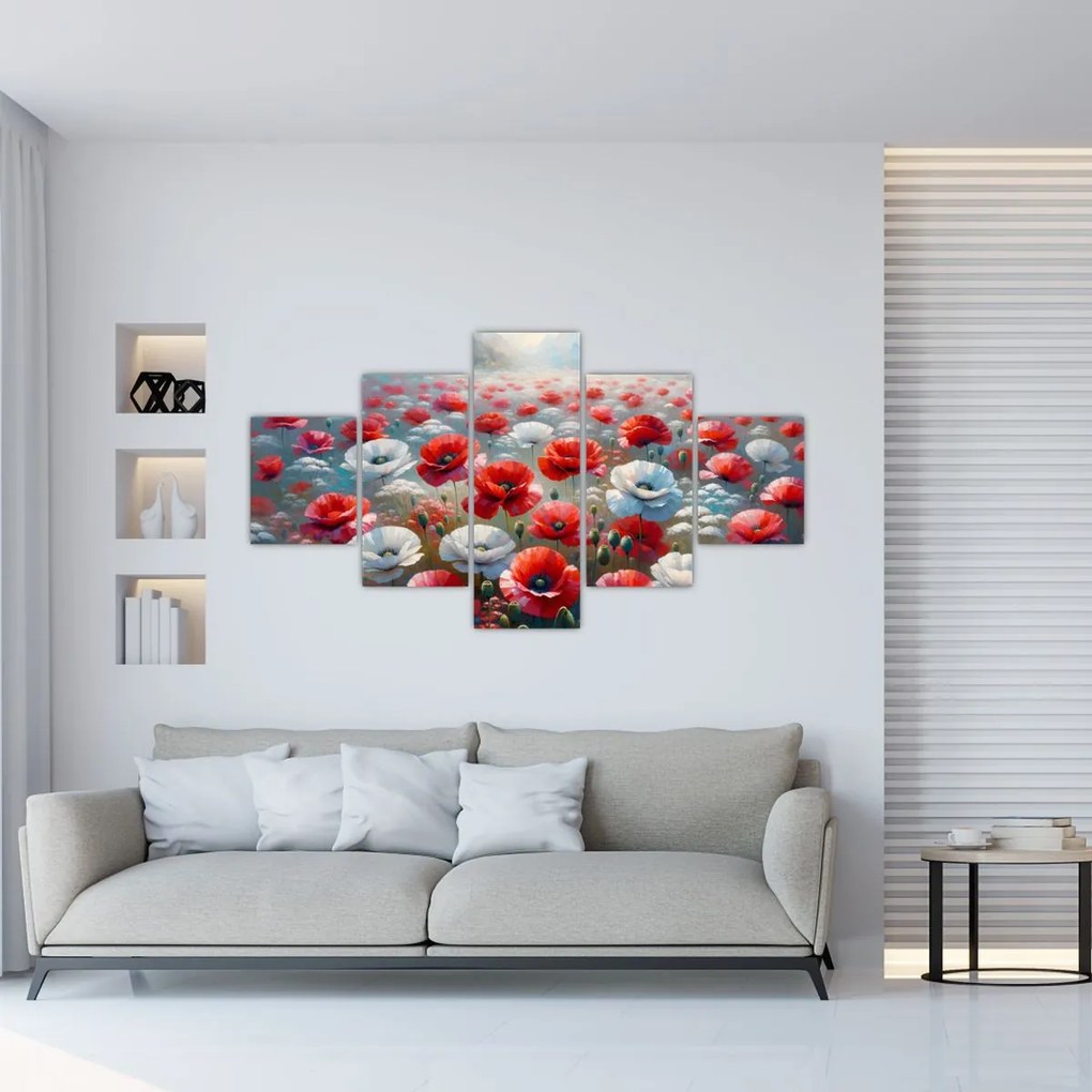 Obraz - Pole maków (125x70 cm)
