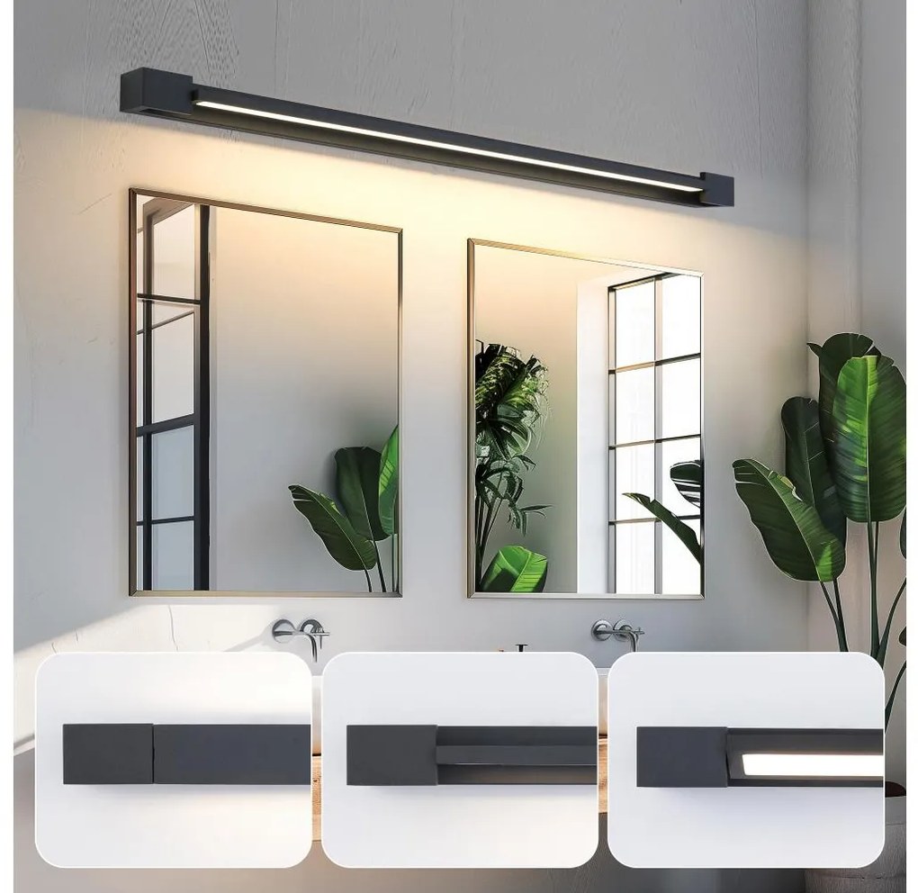 Brilagi-LED Oświetlenie lustra łazienkowego AQUA LINE LED/36W/230V 120 cm IP44 czarne