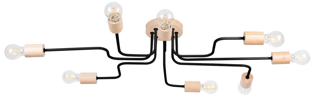 Żyrandol TIMBO 8 czarny SOLLUX LIGHTING