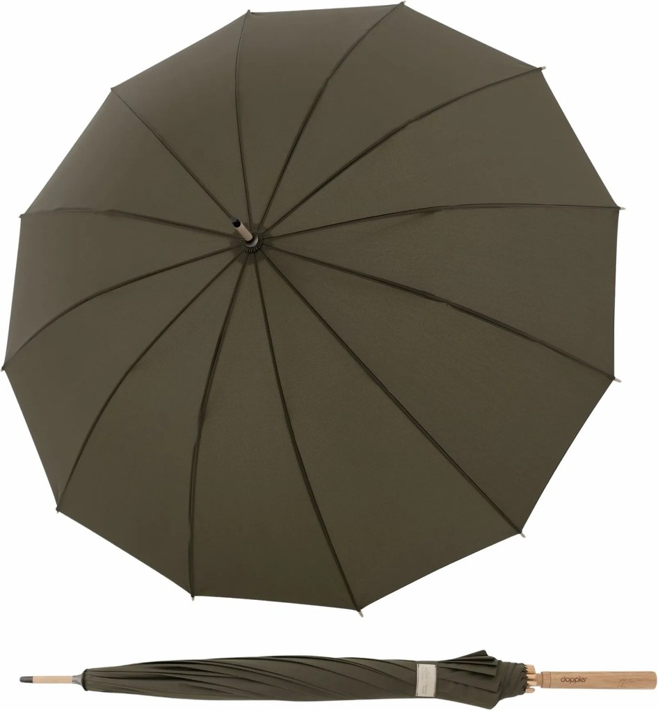 Doppler Nature Long Bamboo Deep Olive parasol składany