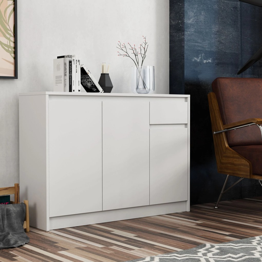 Komoda ASTORRE 113 cm do Salonu Sypialni z Szufladą Biały