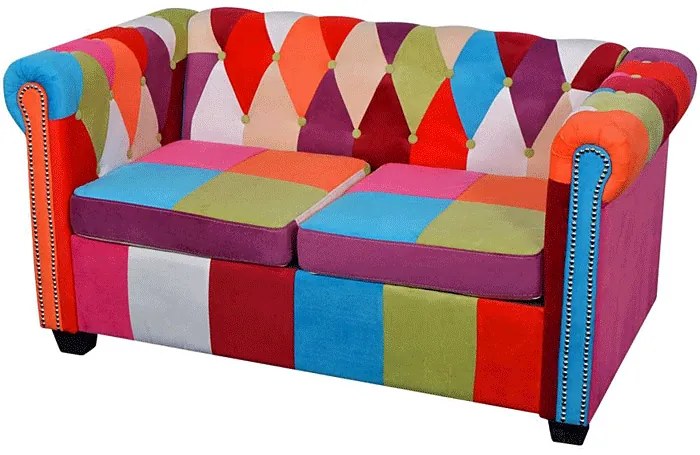Patchwork sofa chesterfield dwuosobowa F2-H19