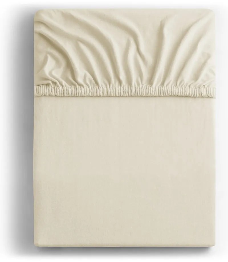 Beżowe dżersejowe prześcieradło z gumką 180x200 cm Amber – Restilo