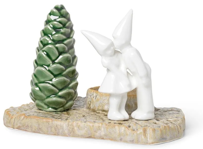 Świąteczny kamionkowy świecznik Kähler Design Christmas Kiss, dł. 17 cm