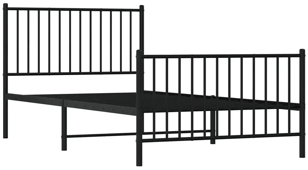 Czarne metalowe łóżko 100x200cm - Fiver