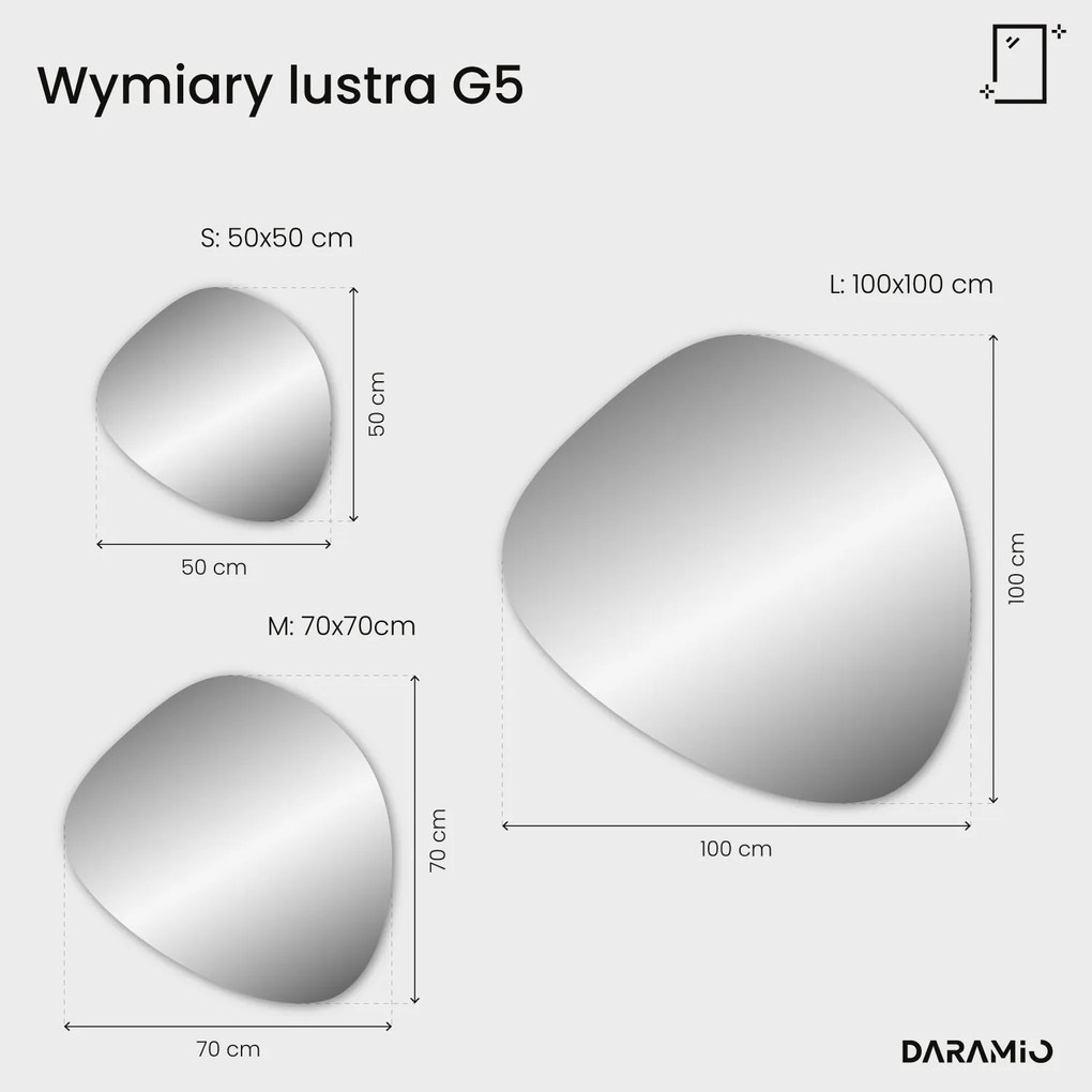 Lustro łazienkowe LED w kształcie kamienia G5