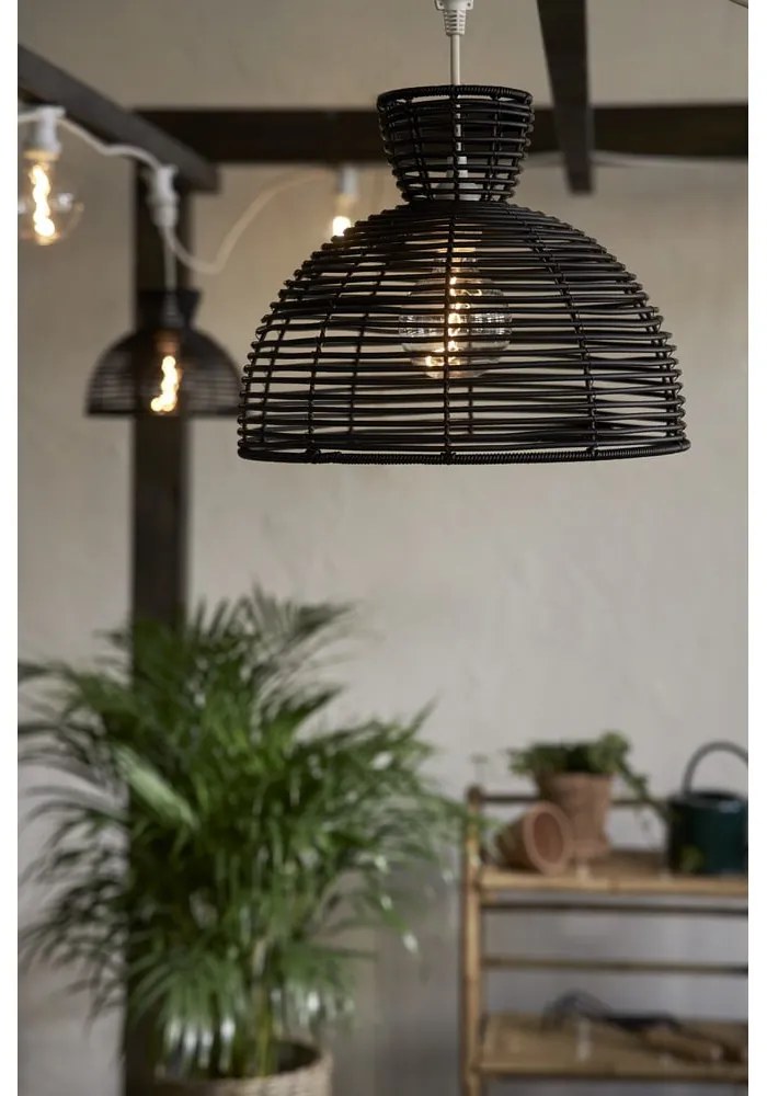 Czarny klosz do wiszące lampy ogrodowej Star Trading Runde, ø 37,5 cm