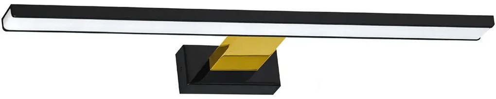 Kinkiet nad lustro czarny + złoty - N014-Folind 13,8W 60x11,5x4 cm