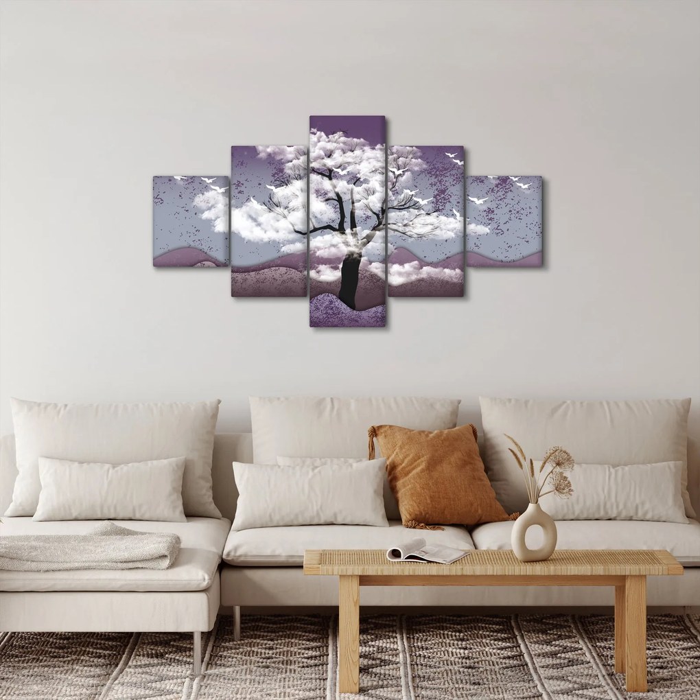 Obraz - Drzewo w chmurach (125x70 cm)