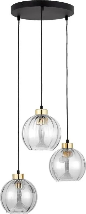 Żyrandol LED na lince DEVI 3xE27/15W/230V czarny/przezroczysty