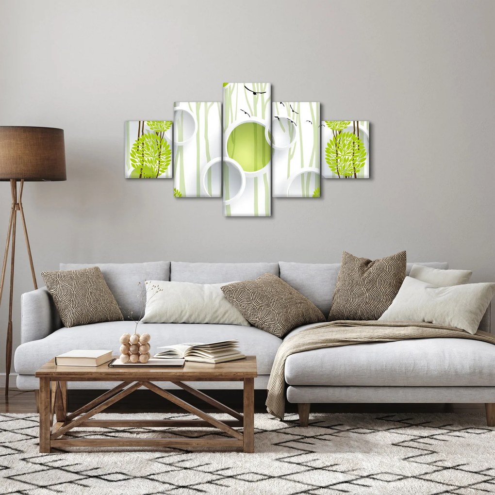 Obraz abstrakcji z drzewami (125x70 cm)