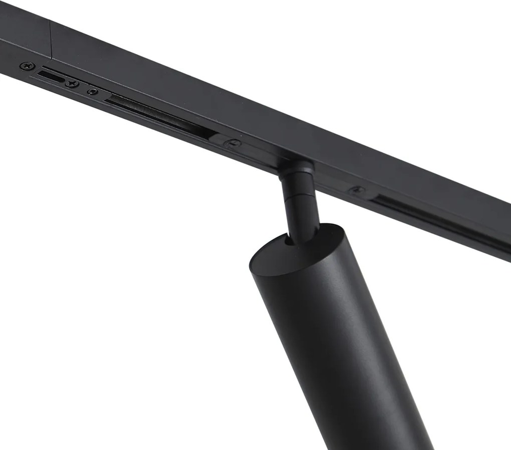 Nowoczesny system szynowy czarny z 2 reflektorami i 3 lampami wiszącymi 1-fazowy - Slimline Uzzy Eira