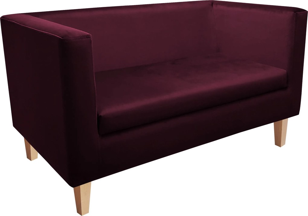 Sofa Monaco : Kolor nogi - Drewno, Kolor tkaniny - VELVET - MG02, Typ tkaniny - Velvet, Wysokość nogi - 15 cm