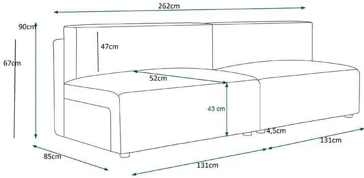 Miętowa rozkładana sofa - Lider 3X