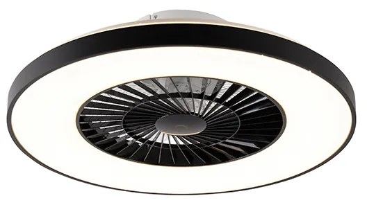 Czarny Wentylator sufitowy z lampą z przyciemnianym LED i efektem gwiazd - Climo Nowoczesny Oswietlenie wewnetrzne