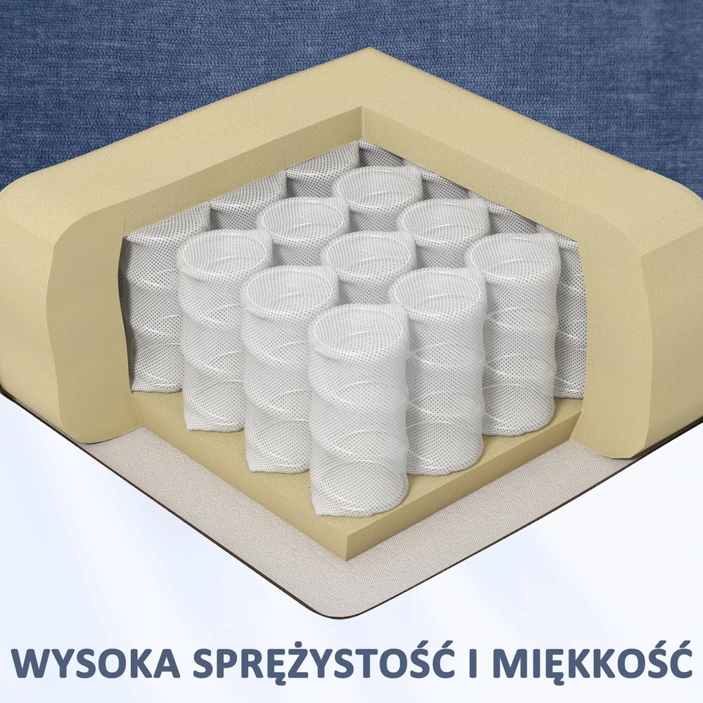 HOMCOM Fotel Masażer z Funkcją Ogrzewania i Leżenia, Obrotowy, do 150 kg, Konstrukcja Metalowa, 98x90x98cm, Niebieski | Aosom PL