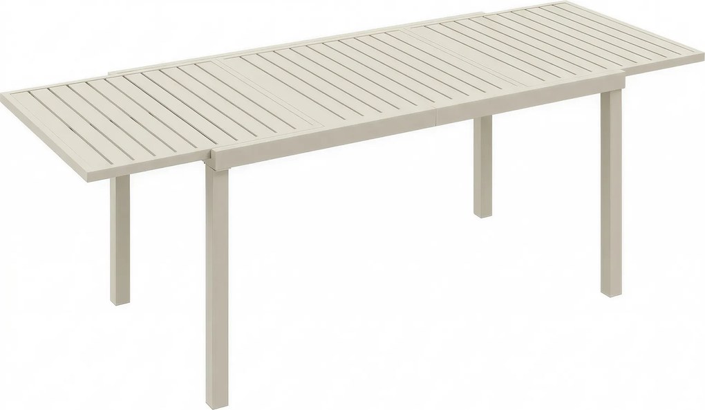 Outsunny Stół Ogrodowy Rozkładany 150/225 x 85 cm Aluminiowy Stół Jadalniany dla 6-8 Osób, Prostokątny z Listwami | Aosom PL