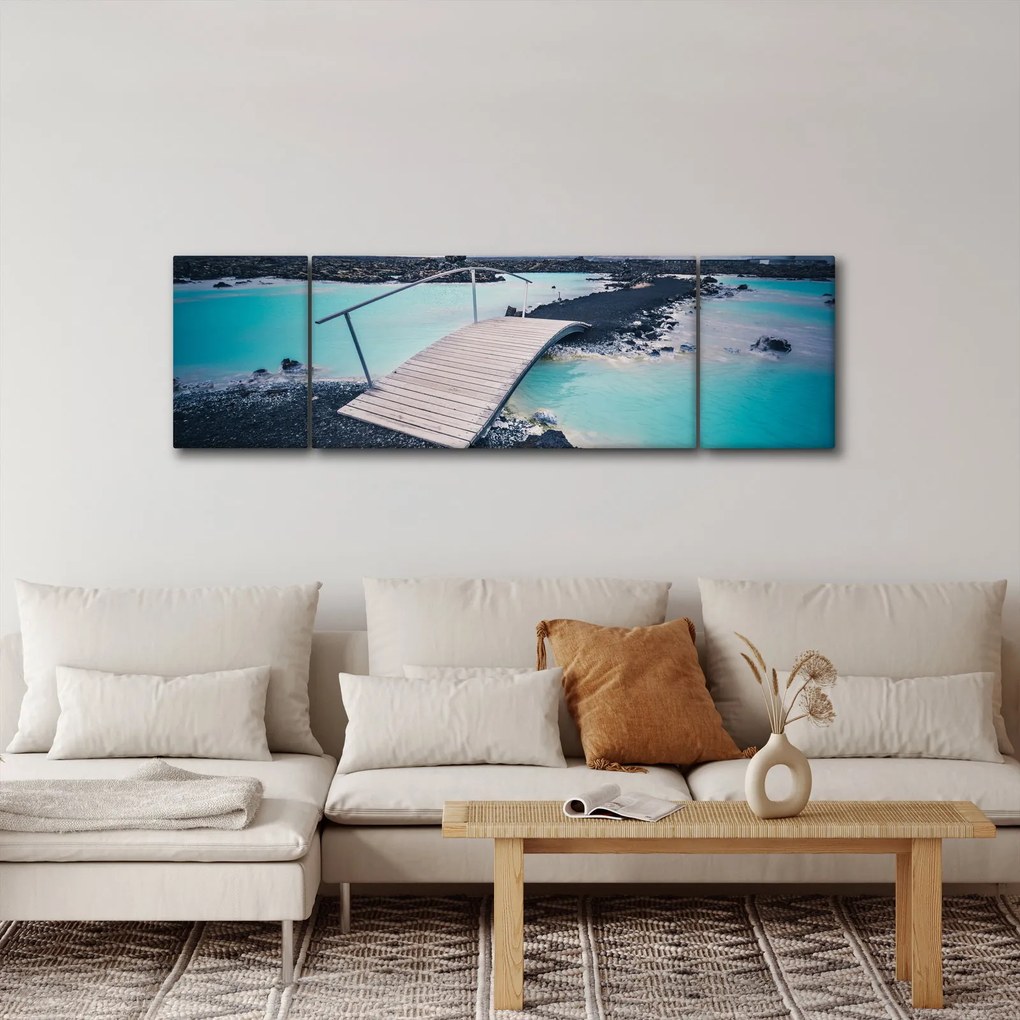 Obraz drewnianego mostu (170x50 cm)