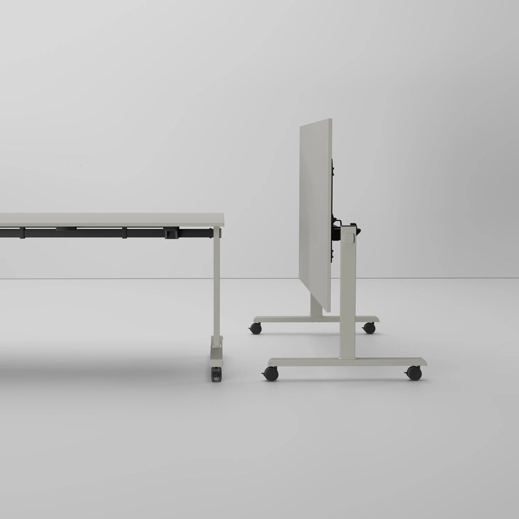 Mobilny stół MATCH, 180x80 cm, szara podstawa, grafit