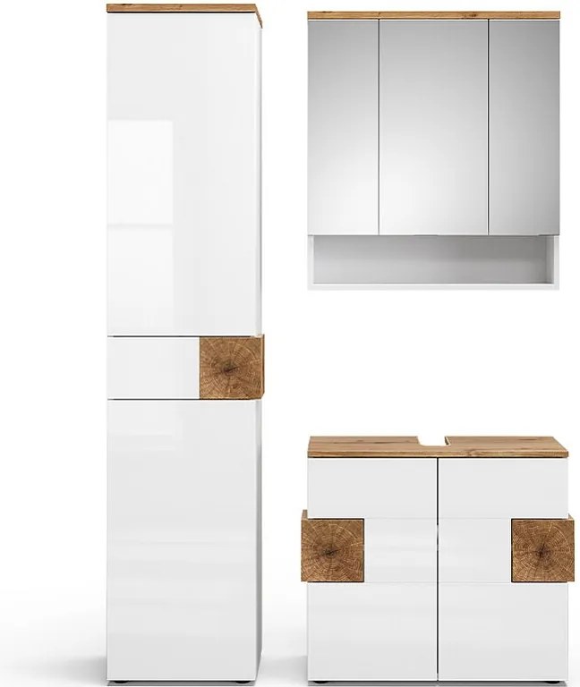 Zestaw mebli łazienkowych biały 73x37x64 eden