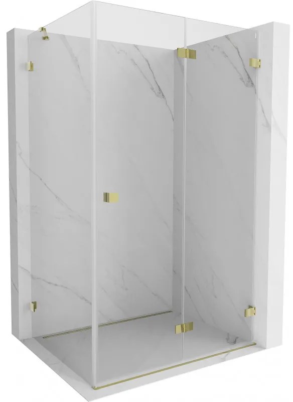 Mexen Lunar-F kabina prysznicowa składana prawa 95 x 90 cm, transparent, złota - 836-095-090-50-00-P