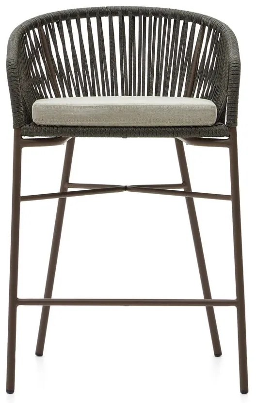 Zielony metalowy/tapicerowany hoker ogrodowy Yanet – Kave Home