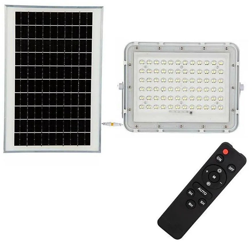 LED Zewnętrzny naświetlacz solarny LED/15W/3,2V IP65 6400K biały + pilot