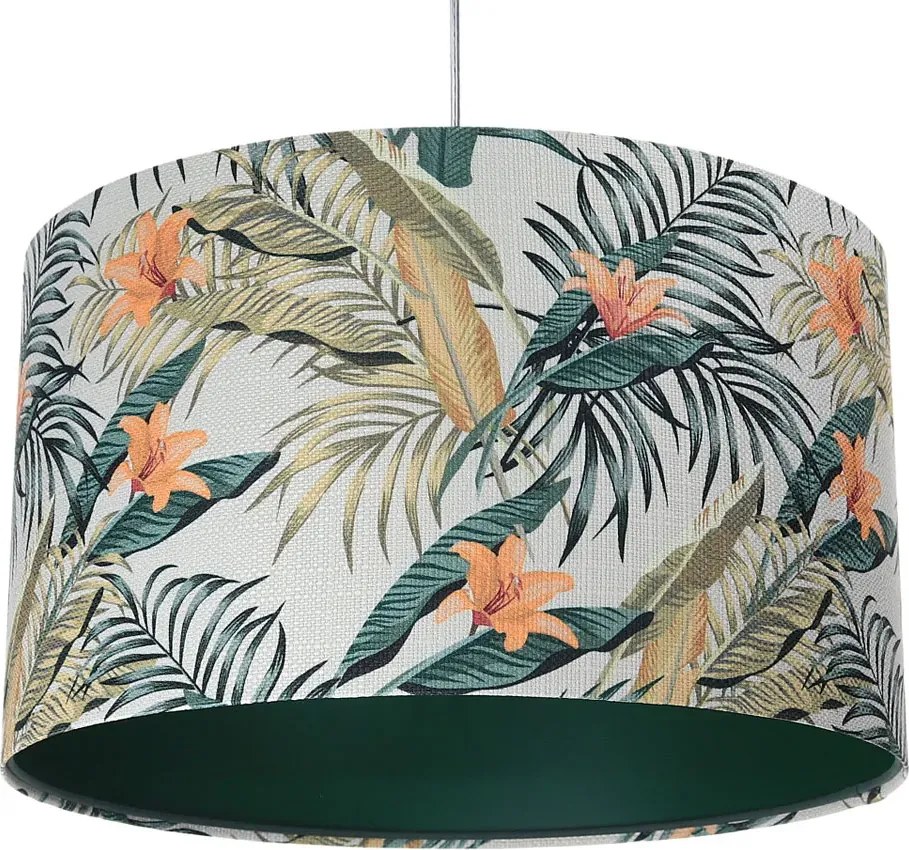 Zielona lampa wisząca z kwiecistym wzorem S9-T75