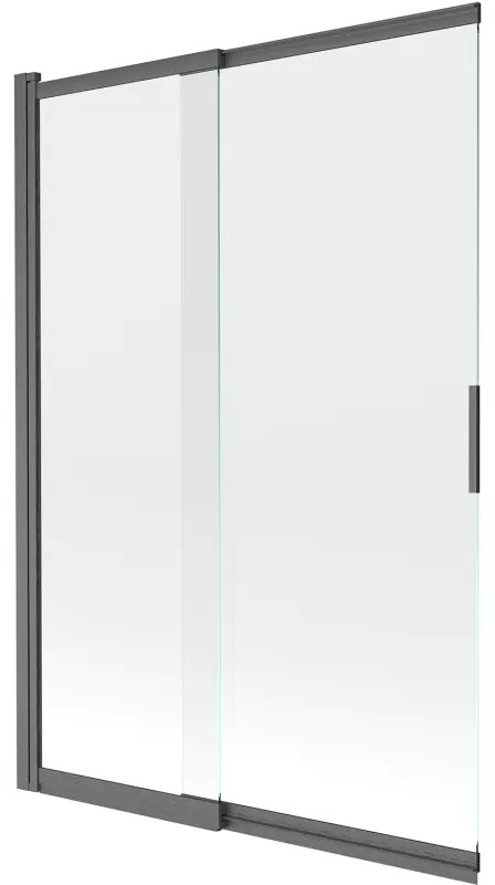 Mexen Fox parawan nawannowy 2-skrzydłowy przesuwny 120 x 150 cm, transparent, gun gray szczotkowany - 891-120-002-66-00