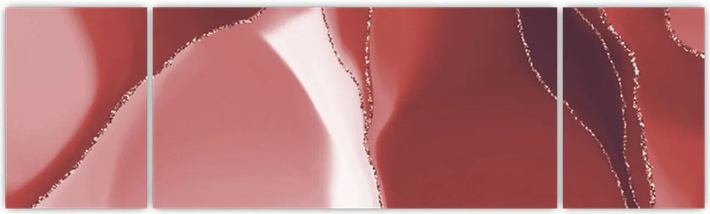 Obraz - Czerwony abstrakcyjny kwiat N⁰3 (170x50 cm)