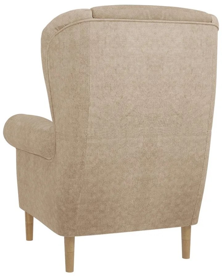 Jasnobrązowy fotel typu uszak Swan – Ropez