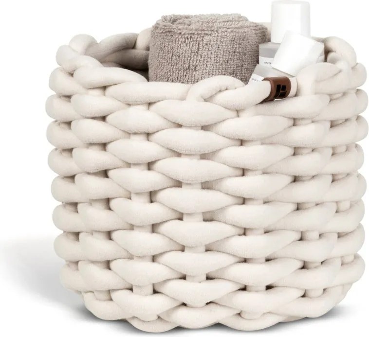 Tekstylny koszyk ø 21x17 cm Peach Skin Round S – Bigso