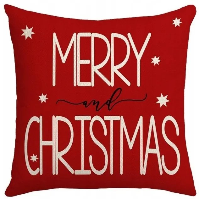 Świąteczna poszewka na poduszkę MERRY CHRISTMAS 45x45 cm, czerwona