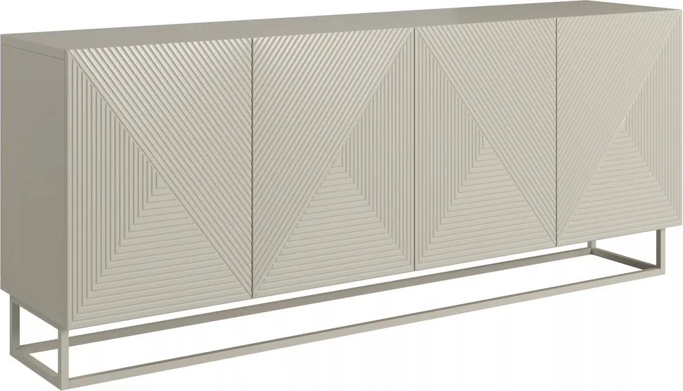 Komoda Asha 200 cm czterodrzwiowa - kaszmir / kaszmir stelaż