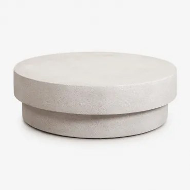 Okrągły Stolik Kawowy Z Cementu Selara Ø120 Cm & Sand Grey - Sklum
