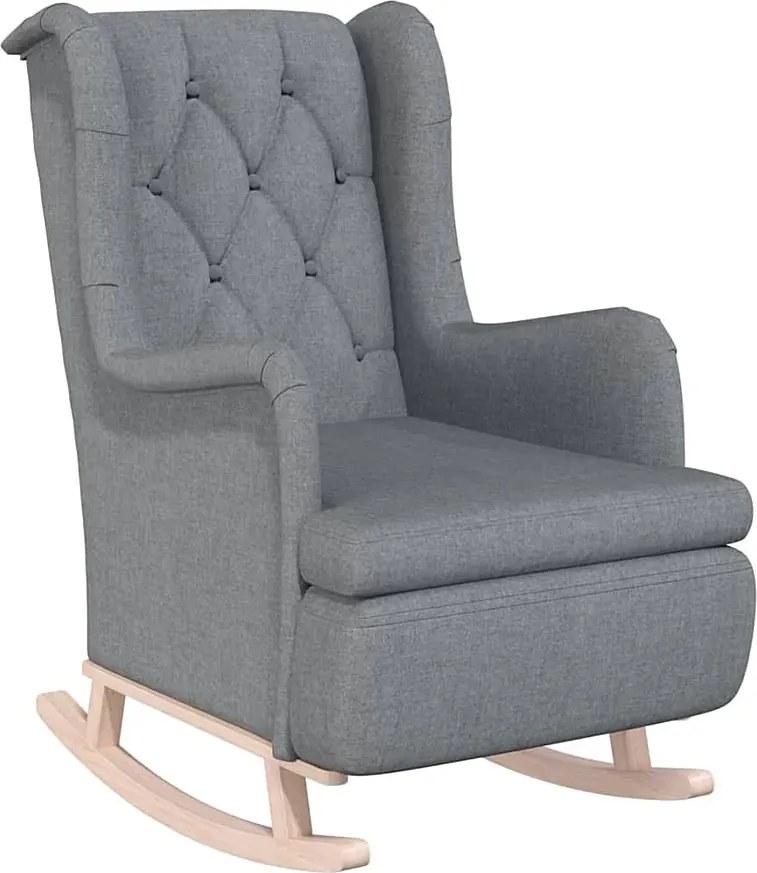 Jasnoszary pikowany fotel bujany F7-W30