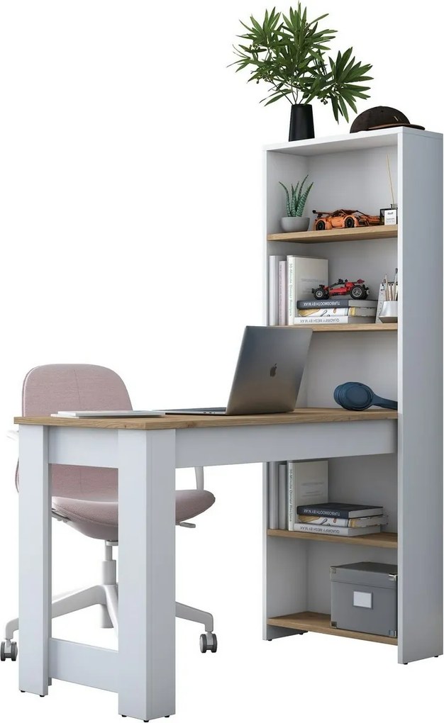 Biurko Halon White and Walnut