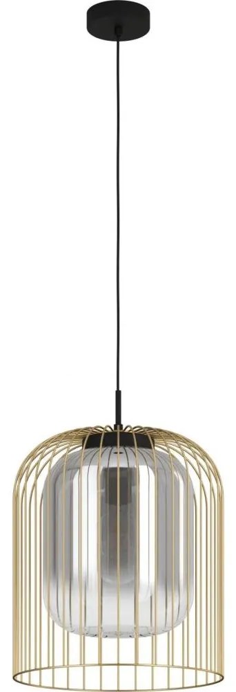 Eglo 39695 - Żyrandol na lince CAMINATA 1xE27/40W/230V czarny/złoty