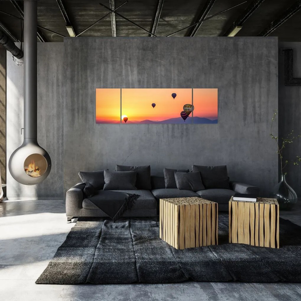 Obraz balonów na ogrzane powietrze (170x50 cm)