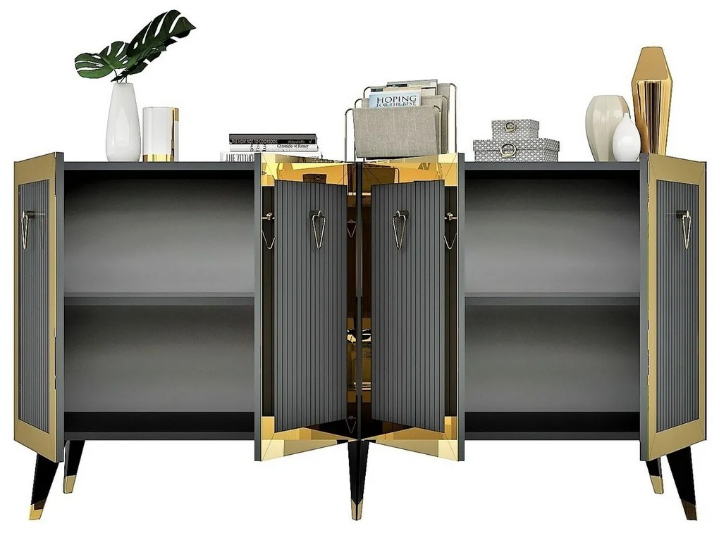 Szafka Bare Anthracite and Gold