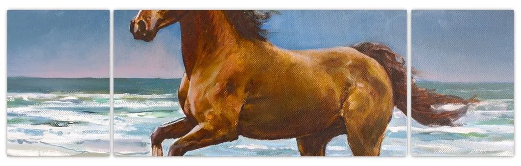 Obraz konia na plaży (170x50 cm)