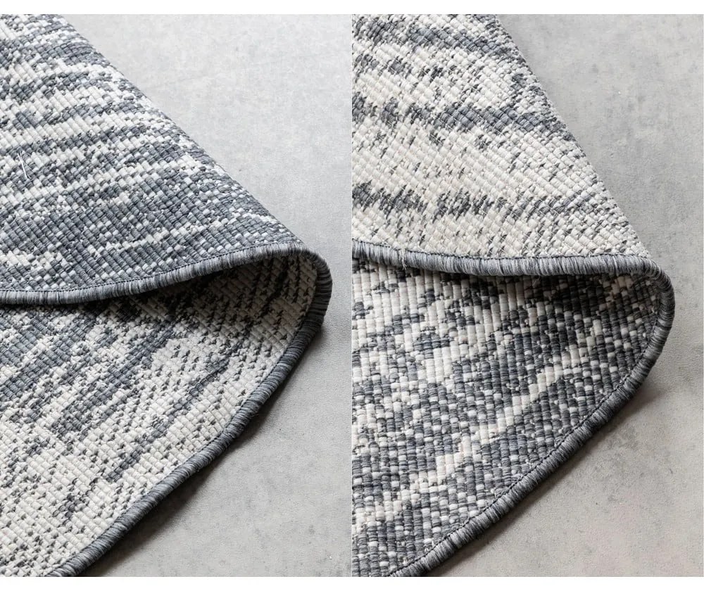 Szaro-kremowy okrągły dywan odpowiedni na zewnątrz ø 100 cm Gemini – Elle Decoration