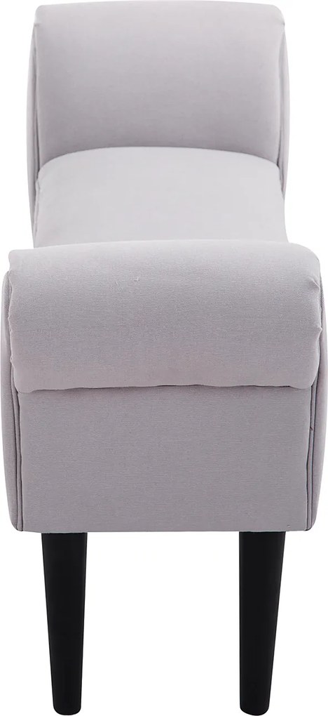 Ławka HOMCOM do sypialni Ławka tapicerowana ławka MDF Pianka szara