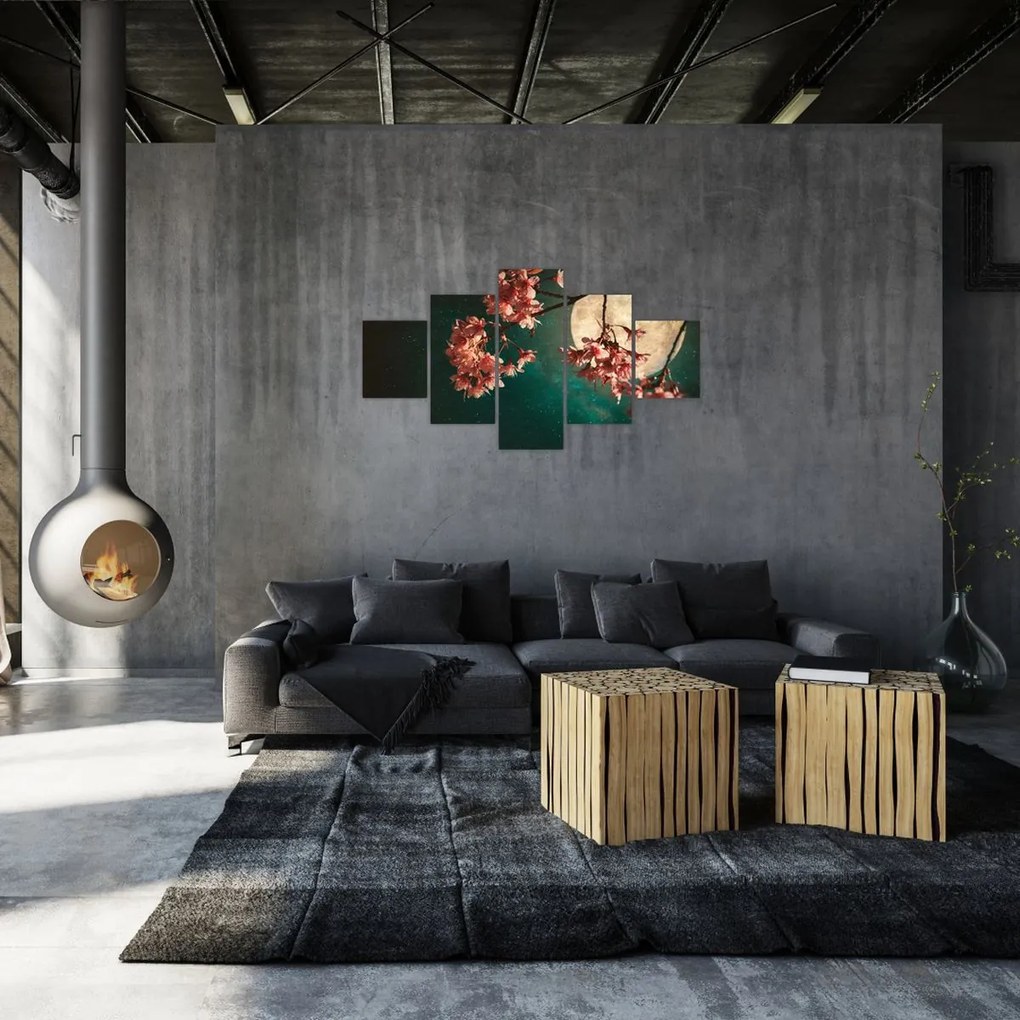 Obraz - Kwiat wiśni podczas pełni (125x70 cm)